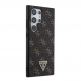 Guess PU 4G Triangle Metal Logo Case - дизайнерски кожен кейс за Samsung Galaxy S24 Ultra (черен) 3