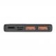 Външна батерия с 2xUSB-A и 1xUSB-C изходи с технология за бързо зареждане (модел 2021) - Baseus Adaman Metal Digital Display Power Bank 22.5W 10000 mAh (PPAD070001) (черен) 1