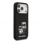 Дизайнерски силиконов кейс с MagSafe за iPhone 17 Pro - Karl Lagerfeld Liquid Silicone Sketch Karl and Choupette MagSafe Case (черен) 3