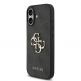 Дизайнерски кожен кейс с връзка за китката за iPhone 17 - Guess PU 4G Metal Logo Strap Case (черен) 1