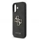 Дизайнерски кожен кейс с връзка за китката за iPhone 17 - Guess PU 4G Metal Logo Strap Case (черен) 3