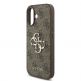 Дизайнерски кожен кейс с връзка за китката за iPhone 17 - Guess PU 4G Metal Logo Strap Case (кафяв) 3