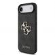 Дизайнерски кожен кейс с връзка за китката за iPhone 17 Air - Guess PU 4G Metal Logo Strap Case (черен) 1