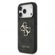 Дизайнерски кожен кейс с връзка за ръка за iPhone 17 Pro - Guess PU 4G Metal Logo Strap Case (черен) 1