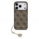 Дизайнерски кожен кейс за iPhone 17 Pro - Guess 4G Charm Case (кафяв) 1