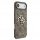 Дизайнерски кожен кейс с връзка за ръка за iPhone 17 Air - Guess PU 4G Metal Logo Strap Case (кафяв) 2