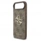 Дизайнерски кожен кейс с връзка за ръка за iPhone 17 Air - Guess PU 4G Metal Logo Strap Case (кафяв) 3