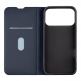Кожен калъф, тип портфейл с поставка и отделение за кр. карти за iPhone 17 Pro Max - OBALME SmoothTouch Leather Flip Case (тъмносин) 1