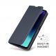 Кожен калъф, тип портфейл с поставка и отделение за кр. карти за iPhone 17 Pro Max - OBALME SmoothTouch Leather Flip Case (тъмносин) 3