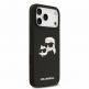 Дизайнерски силиконов кейс с MagSafe за iPhone 17 Pro Max - Karl Lagerfeld Liquid Silicone Double Heads MagSafe Case (черен) 3