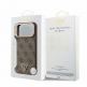 Дизайнерски кожен кейс с MagSafe за iPhone 17 Pro Max - Guess PU Leather 4G Strass Triangle Logo Gold Frame MagSafe Case (кафяв) 6