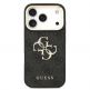 Дизайнерски кожен кейс за iPhone 17 Pro - Guess PU Leather 4G Metal Logo Gold Frame Case (черен) 2