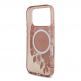 Хибриден удароустойчив кейс с MagSafe и връзка за ръка за iPhone 17 Pro - Guess IML Flowers Pearl MagSafe Case (розов) 5