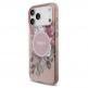 Хибриден удароустойчив кейс с MagSafe и връзка за ръка за iPhone 17 Pro Max - Guess IML Flowers Pearl MagSafe Case (розов) 1