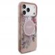 Хибриден удароустойчив кейс с MagSafe и връзка за ръка за iPhone 17 Pro Max - Guess IML Flowers Pearl MagSafe Case (розов) 2
