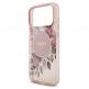 Хибриден удароустойчив кейс с MagSafe и връзка за ръка за iPhone 17 Pro Max - Guess IML Flowers Pearl MagSafe Case (розов) 3