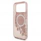 Хибриден удароустойчив кейс с MagSafe и връзка за ръка за iPhone 17 Pro Max - Guess IML Flowers Pearl MagSafe Case (розов) 4