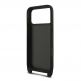 Дизайнерски кожен кейс с връзка за носене за iPhone 17 Prо - Karl Lagerfeld Saffiano Crossbody Metal Karl and Choupette Case (черен) 5