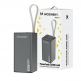 Външна батерия с 1xUSB-A, 2xUSB-C и технология за бързо зареждане - Wozinsky K65 Plus Power Bank 30000 mAh 65W (тъмносив) 3
