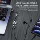 Кабел USB-C мъжко към 2xUSB-C женско за устройства с USB-C порт (20 см) - 4smarts MatchCord USB-C Male to 2xUSB-C Female Adapter Cable (черен) 1