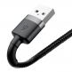 Lightning USB кабел за Apple устройства с Lightning порт (100 см) - Baseus Cafule USB Lightning Cable (CALKLF-BG1) (черен-сив) 1