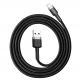 Lightning USB кабел за Apple устройства с Lightning порт (100 см) - Baseus Cafule USB Lightning Cable (CALKLF-BG1) (черен-сив) 4