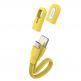 Кабел за устройства с USB-C порт (22 см) - Baseus Bracelet USB-C Cable (CATFH-06A) (жълт)  3