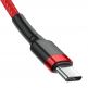 Кабел с въжена оплетка и бързо зареждане за устройства с USB-C порт (200 см) - Baseus Cafule USB-C to USB-C Cable PD 2.0 60W (CATKLF-H09) (червен) 4