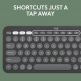 Безжична клавиатура за Mac, PC и други блутут устройства - Logitech K380s Pebble Keys 2 Multi-Device Bluetooth Keyboard (черен) 6