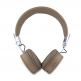 Безжични блутут слушалки с микрофон за мобилни устройства - Guess PU Grained Triangle Logo ENC Bluetooth Headphones (кафяв) 2