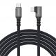 Здрав USB4 кабел с Thunderbolt 4 за устройства с USB-C порт - Wozinsky Thunderbolt 4 USB4 USB-C to USB-C Angled Cable 240W (черен) (100 см)  1