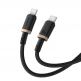 Здрав кабел с въжена оплетка за бързо зареждане за устройства с USB-C порт - Baseus Dura Series USB-C to USB-C Fast Charging Cable 100W (P10377803U01-02) (200 см) (черен-златист) 1