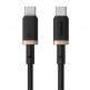 Здрав кабел с въжена оплетка за бързо зареждане за устройства с USB-C порт - Baseus Dura Series USB-C to USB-C Fast Charging Cable 100W (P10377803U01-02) (200 см) (черен-златист) 2