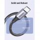 Кабел с въжена оплетка и бързо зареждане за устройства с USB-C порт - Ugreen USB-A to USB-C Cable 18W (черен) (200 см) 1