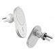Поставка за радиатора на кола с безжично зареждане за iPhone с Magsafe - Adam Elements Omnia C2 Magsafe Wireless Charger Car Mount 15W (бял) 4