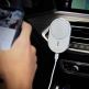 Поставка за радиатора на кола с безжично зареждане за iPhone с Magsafe - Adam Elements Omnia C2 Magsafe Wireless Charger Car Mount 15W (бял) 8