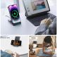 Тройна поставка (пад) за безжично зареждане за iPhone, Apple Watch, AirPods и Qi съвместими мобилни устройства - Joyroom 3-in-1 Wireless Charger 15W (черен) 6