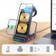 Тройна поставка (пад) за безжично зареждане за iPhone, Apple Watch, AirPods и Qi съвместими мобилни устройства - Joyroom 3-in-1 Wireless Charger 15W (черен) 8