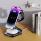 Тройна поставка (пад) за безжично зареждане за iPhone с Magsafe, Apple Watch и AirPods - Tech-Protect 3-in-1 Inductive Wireless Charging Station Qi15W-A29 (черен) 6