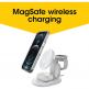 Тройна поставка (пад) за безжично зареждане за iPhone с Magsafe, Apple Watch, AirPods и Qi съвместими устройства - Otterbox 3-in-1 Magnetic MagSafe Wireless Charging Station (бял) 2