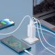 Захранване за ел. мрежа за мобилни устройства с USB-A и 2xUSB-C изходи с технология за бързо зареждане - Wozinsky GaN Fast Wall Charger 65W (бял) 6