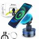 Магнитна поставка за кола с безжично зареждане за iPhone с Magsafe - Techsuit (HOLD253) Premium Car Holder with Wireless Charging and Magsafe (черен) 6