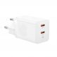  Захранване за ел. мрежа с 2xUSB-C изходи с технология за бързо зареждане - Baseus GaN5 Pro Fast Wall Charger Dual USB-C 40W (P10110804217-Z1) (бял) 3