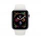 Apple Watch Series 4, 40mm Stainless Steel Case with White Sport Band, GPS + Cellular - умен часовник от Apple 1