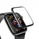 Baseus Full Screen Curved Tempered Glass - калено стъклено защитно покритие с извити ръбове за дисплея на Apple Watch Series 4 (40mm) (черен-прозрачен) 3