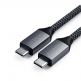 Satechi USB-C to USB-C Charging Cable 100W - USB-C към USB-C кабел за MacBook и устройства с USB-C порт (200 cm) (сив) 2