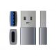 Satechi USB Male To USB-C Female Adapter - адаптер от USB мъжко към USB-C женско за мобилни устройства (тъмносив) 3