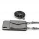 LAVAVIK Cross-Body Phone Purse - кожен калъф с портмоне и лента за врата за iPhone XS (сив) 1