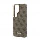 Дизайнерски кожен кейс с MagSafe за Samsung Galaxy S26 Ultra - Guess PU 4G Script Metal Logo Magnetic Case (кафяв) 4