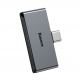 Baseus USB-C Male + 3.5mm Female Adapter L57 - пасивен адаптер USB-C към 3.5 мм. аудио изход и USB-C изход за устройства с USB-C порт (тъмносив) 3
